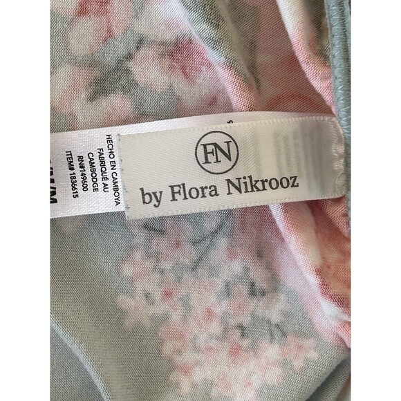 Flora Nikrooz Nightgown Cotton Lace BlueFloral Camisole Size Medium - Picture 4 of 7